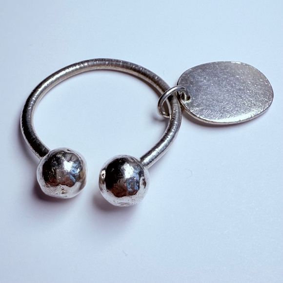 Tiffany & Co. Sterling Silver Oval ID Tag Opus One Screwball Horseshoe Key Ring - Picture 4 of 6